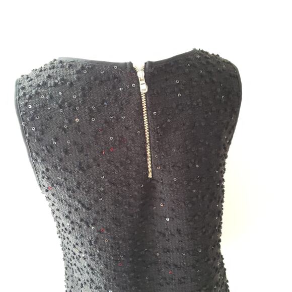 Ann Taylor Sleeveless Blouse Black Sequins Bobbles Knit Relaxed Women XS - Picture 5 of 10